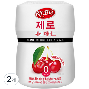 리치스 제로 체리 에이드 분말, 600g, 2개