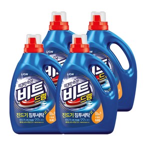 비트 진드기 액체세제 드럼용 본품, 3L, 4개