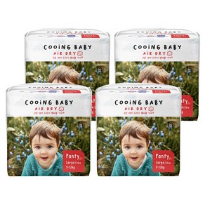 Cooing 에어 드라이 풀커버 팬티형 기저귀 어린이용, 대형(L), 104매