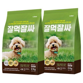 잘먹잘싸 전연령 강아지 건식사료, 연어, 2kg, 2개