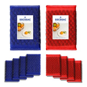 SSCSSAC 강력 다이아 울스텐 수세미 레드 5p + 블루 5p 세트, 30개