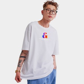 엘런아시 20수 그라데이션 기본 오버핏 반팔 티셔츠