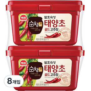 해표 순창궁 태양초 골드 고추장, 1kg, 8개