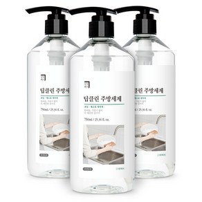 살림백서 딥클린 주방세제 그린허브향, 750ml, 3개