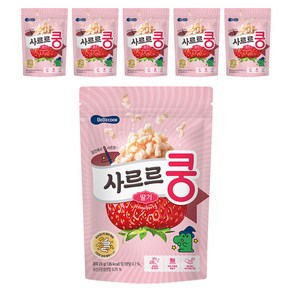 베베쿡 사르르쿵 딸기 과자 23g, 딸기맛, 6개
