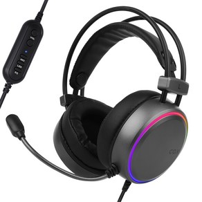 콕스 가상 7.1 ENC EQ RGB 게이밍 헤드셋, Dak Gey, CH43