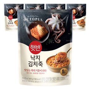 햇반 낙지김치죽, 420g, 5개