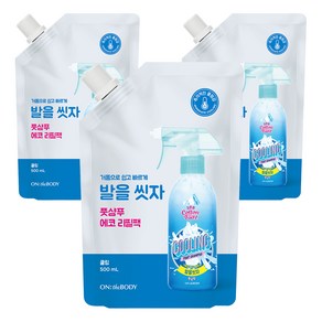 온더바디 코튼풋 발을 씻자 풋샴푸 쿨링 리필 500ml, 3개, 1개입