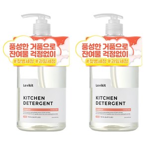 라비킷 주방세제 자몽향, 750ml, 2개