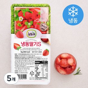 뉴뜨레 가당 딸기 슬라이스 (냉동), 1kg, 5개