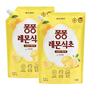 퐁퐁 주방세제 레몬식초 리필, 1.2L, 2개