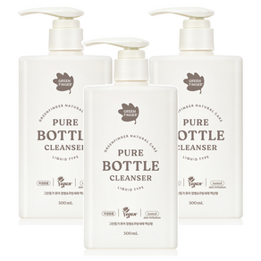 그린핑거 퓨어 젖병 앤 주방세제 액상형, 3개, 500ml
