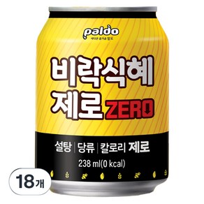 팔도 비락식혜 제로, 238ml, 18개