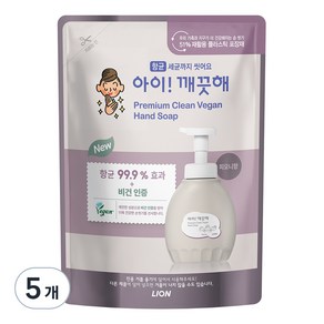 아이깨끗해 프리미엄 클린 비건 핸드워시 피오니향 리필, 400ml, 5개