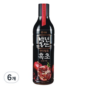 샘표 백년동안 현미발효 흑초 산수유 석류, 900ml, 6개