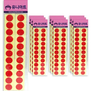 유니아트 원형찍찍이 20mm 빨강, 10개