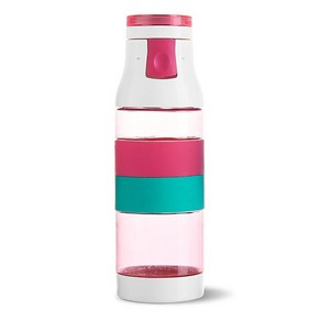 미르 실리콘 원터치 스포츠 물병 TB1505, 핑크, 500ml