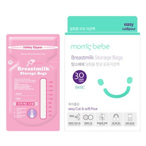 캐리 국내 제조 베이직 일회용 모유저장팩 180ml, 30개입, 1개