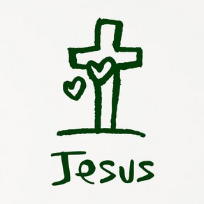 1AM 캘리스티커 S2 십자가 Jesus 포인트스티커, 초록