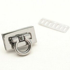 해피베어스 브랜드 원형 잠금장식 3cm, 실버, 1개