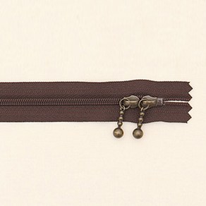 YKK 슬림 코일 지퍼 내추럴 50cm, 브라운, 2개