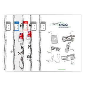 영아트 영어 좁은칸 스프링노트 24매, 랜덤 발송, 5개입