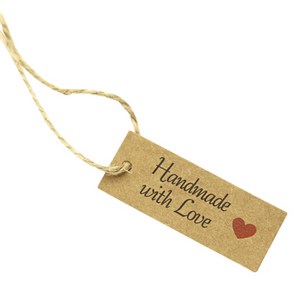 도나앤데코 제레미 handmade with love 붉은하트 사각태그 크라프트 98p + 크라프트 마끈 10m