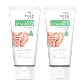 에네스티 수안수 실크 스킨 온천수 풋크림 그린허브, 100g, 2개