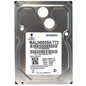 마샬 4TB 데스크탑HDD MAL34000SA-T72 SATA3 7200 64MB