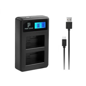 퓨어클리어 리코 LCD 듀얼 카메라 배터리 USB 충전기, DB-110