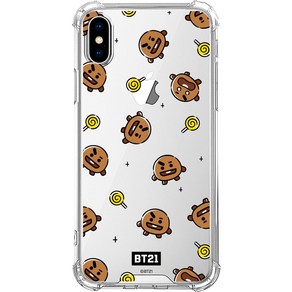 BT21 행아웃 패턴 클리어 슬림 범퍼 휴대폰 케이스