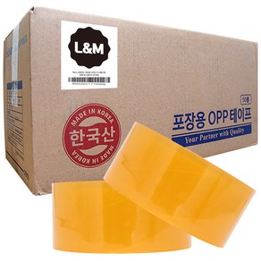 엘앤엠 중포장 OPP 아크릴 타입 박스 테이프 48mm x 50m, 황색, 50개