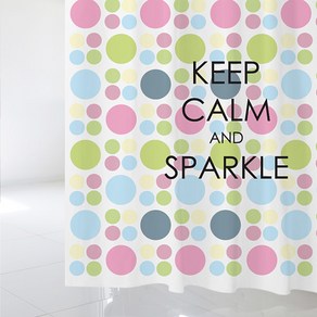 수풀 샤워 커튼 KEEP SPARKLE S 1520 x 1880 mm + 스테인리스 고리 세트, 1세트