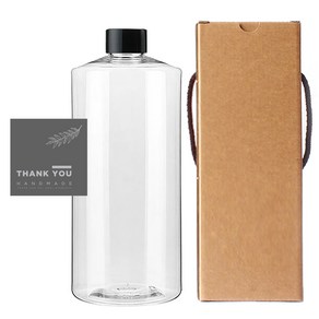 공병 AC1000 투명 1000ml + 캡 검정 + 스티커 11 세트, 10세트