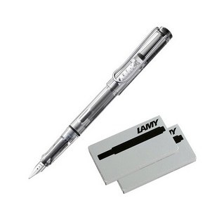 LAMY 비스타 만년필 + 잉크카트리지 2p, F, 투명(만년필)