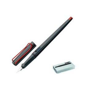 LAMY 조이 만년필 블랙 015 + 잉크 카트리지 세트, 1.9mm, 검정