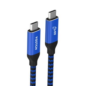 요이치 어웨이크 USB 3.1 Gen2 100W 지원 PD 케이블 1m, 블루, 1개, 100cm