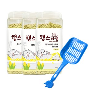 햄스타일 햄스터 화장실모래 옥수수펠렛 레몬향 550g x 3p + 모래삽 세트, 1세트