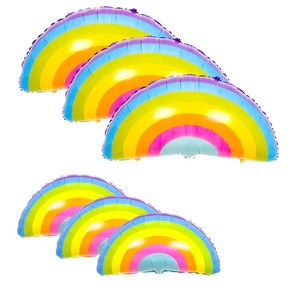 파티쇼 슈퍼쉐잎 은박풍선 마카롱 무지개 대형 + 중형 세트, 3세트