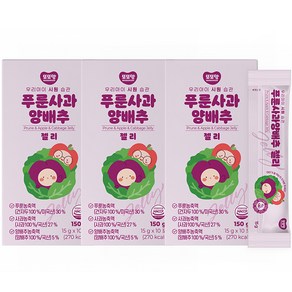 또또맘 유아용 푸룬사과양배추 젤리, 푸룬 + 사과 + 양배추 혼합맛, 150g, 3개