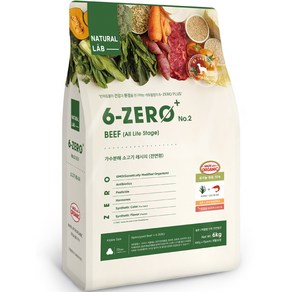 네츄럴랩 전연령 강아지 6 ZERO PLUS 2 건식사료, 소, 6kg, 1개