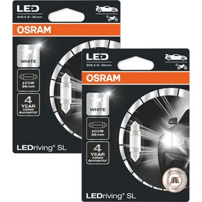 오스람 C5W LED 차량용 실내등 2p, 36mm 적용 차종, 화이트 6000K