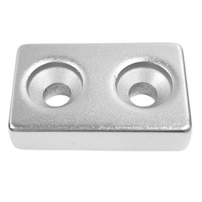 디와이엔텍 초강력 네오디움 사각 사라자석 40 x 25 x 10 mm, 실버, 1개