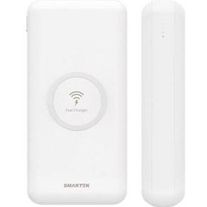 스마텍 유무선 고속충전 보조배터리 10000mAh, ST-QW10, 화이트