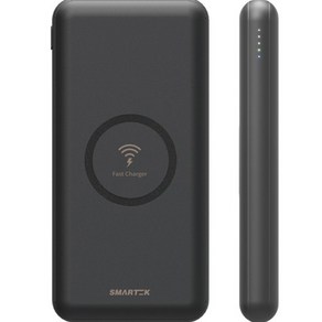 스마텍 유무선 고속충전 보조배터리 10000mAh, ST-QW10, 블랙