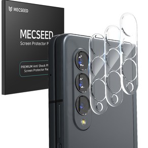 MECSEED 3CX 고투명 풀커버 강화유리 휴대폰 카메라 렌즈 액정보호필름 3p 세트, 갤럭시 Z 폴드 3, 1세트