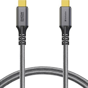 버바팀 240W USB4 C to C 초고속 충전 케이블 PD3.1 썬더볼트3 E-mak PPS 5A, 120cm, 블랙, 1개