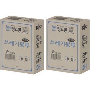 킹스봉 뽑아쓰는 배접 재활용 쓰레기봉투 투명 중 100p