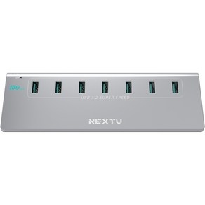 넥스트유 USB 3.2 GEN2 10G 7포트 유전원 알루미늄 USB허브 NEXT-337G2-10G, 혼합색상, 1개