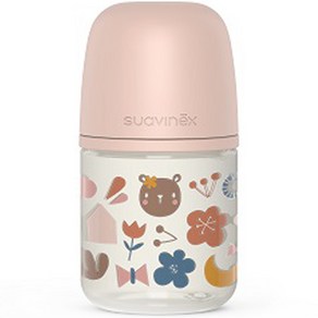 스와비넥스 신생아용 안심 유리젖병, 포레스트 핑크, 120ml, 1개